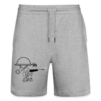 Grill - Stanley/Stella Unisex Bio Joggingshorts Trainer  - Grau meliert - Vorne - Nik (191cm) & Marisol (170cm)