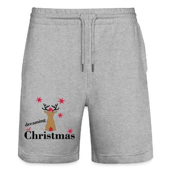 Jour de Noël - Short de jogging bio TRAINER Stanley/Stella unisexe - gris chiné - Devant - Nik (191cm) & Marisol (170cm)
