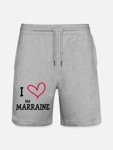 I Love ma Marraine - Short de jogging bio TRAINER Stanley/Stella unisexe - gris chiné