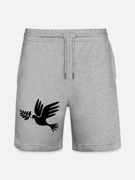 peace - Stanley/Stella Trainer Unisex Organic Jogging Shorts - heather grey