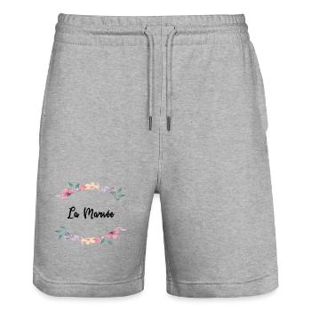 Floral theme - The Bride - Stanley/Stella Trainer Unisex Organic Jogging Shorts - heather grey - Front - Nik (191cm) & Marisol (170cm)