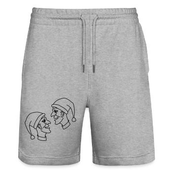 kasperle puppe märchen - Stanley/Stella Unisex Bio Joggingshorts Trainer  - Grau meliert - Vorne - Nik (191cm) & Marisol (170cm)