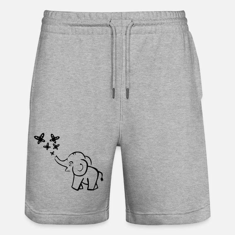 elefant lustig - Stanley/Stella Unisex Bio Joggingshorts Trainer  - Grau meliert
