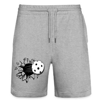 Floorball , Floorball , Hockey , Trou (25) - Short de jogging bio TRAINER Stanley/Stella unisexe - gris chiné - Devant - Nik (191cm) & Marisol (170cm)