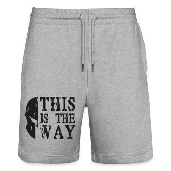 This is the way sparta - Short de jogging bio TRAINER Stanley/Stella unisexe - gris chiné - Devant - Nik (191cm) & Marisol (170cm)