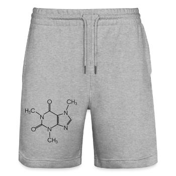 Koffein - Stanley/Stella Unisex Bio Joggingshorts Trainer  - Grau meliert - Vorne - Nik (191cm) & Marisol (170cm)