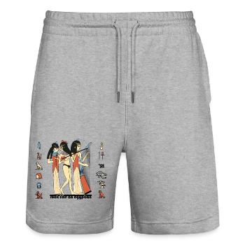 Rock Like An Egyptian - Short de jogging bio TRAINER Stanley/Stella unisexe - gris chiné - Devant - Nik (191cm) & Marisol (170cm)