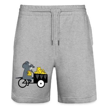 Souris Fromage Fournisseur - Short de jogging bio TRAINER Stanley/Stella unisexe - gris chiné - Devant - Nik (191cm) & Marisol (170cm)