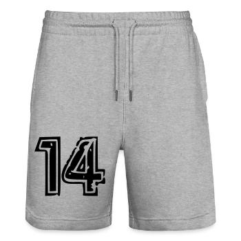 Johan - Stanley/Stella Unisex Bio Joggingshorts Trainer  - Grau meliert - Vorne - Nik (191cm) & Marisol (170cm)
