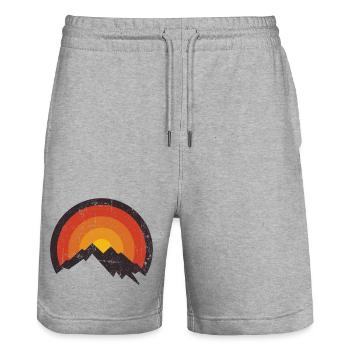 Sunset Mountain Arc - Stanley/Stella Unisex Bio Joggingshorts Trainer  - Grau meliert - Vorne - Nik (191cm) & Marisol (170cm)