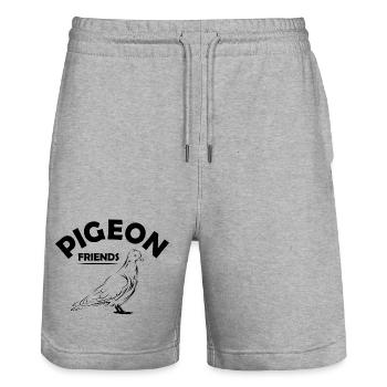 pigeon Freunde Taube Tiere illustration Logo icon - Stanley/Stella Unisex Bio Joggingshorts Trainer  - Grau meliert - Vorne - Nik (191cm) & Marisol (170cm)