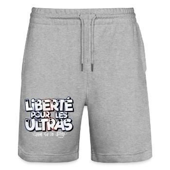 liberté pour les ultras - Short de jogging bio TRAINER Stanley/Stella unisexe - gris chiné - Devant - Nik (191cm) & Marisol (170cm)