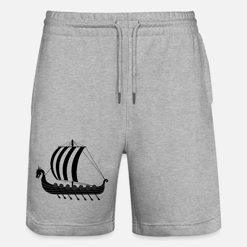 Vaisseau dragon viking dragar - Short de jogging bio TRAINER Stanley/Stella unisexe - gris chiné
