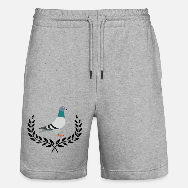 Pigeon avec couronne de laurier - Short de jogging bio TRAINER Stanley/Stella unisexe - gris chiné