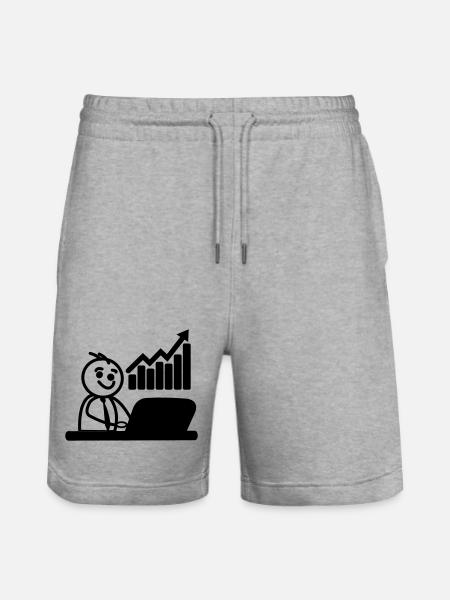 Chart stock broker - Stanley/Stella Trainer Unisex Organic Jogging Shorts - heather grey