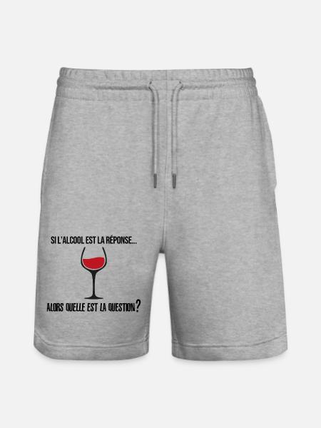 Si l'alcool est la réponse... - Short de jogging bio TRAINER Stanley/Stella unisexe - gris chiné