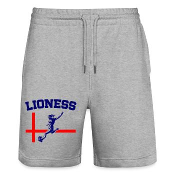 England Fußball Meister der Frauen Lionesses - Stanley/Stella Unisex Bio Joggingshorts Trainer  - Grau meliert - Vorne - Nik (191cm) & Marisol (170cm)