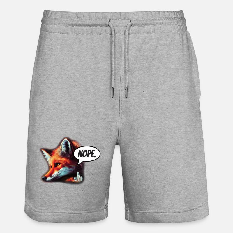 Renard Nope - Short de jogging bio TRAINER Stanley/Stella unisexe - gris chiné