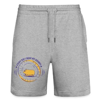 Hamster with skateboard - Stanley/Stella Trainer Unisex Organic Jogging Shorts - heather grey - Front - Nik (191cm) & Marisol (170cm)