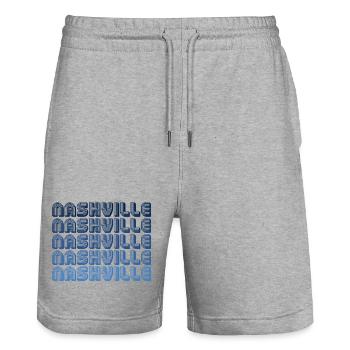 Nashville Retro Gradient - Stanley/Stella Unisex Bio Joggingshorts Trainer  - Grau meliert - Vorne - Nik (191cm) & Marisol (170cm)