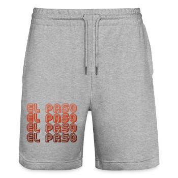 El Paso Gradient Retro Muster - Stanley/Stella Unisex Bio Joggingshorts Trainer  - Grau meliert - Vorne - Nik (191cm) & Marisol (170cm)