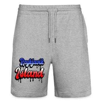 Reykjavík Island Design - Stanley/Stella Unisex Bio Joggingshorts Trainer  - Grau meliert - Vorne - Nik (191cm) & Marisol (170cm)