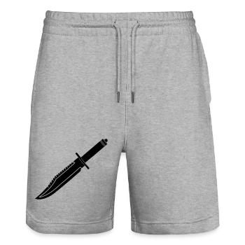 Rambo Messer lang - Stanley/Stella Unisex Bio Joggingshorts Trainer  - Grau meliert - Vorne - Nik (191cm) & Marisol (170cm)