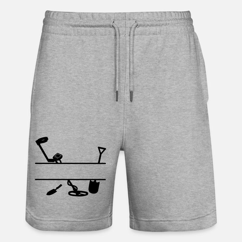 Logo du détecteur de métaux - Short de jogging bio TRAINER Stanley/Stella unisexe - gris chiné