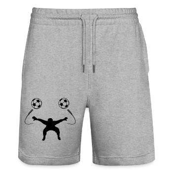Gardien de but ou figure fantôme du gardien de but - Short de jogging bio TRAINER Stanley/Stella unisexe - gris chiné - Devant - Nik (191cm) & Marisol (170cm)