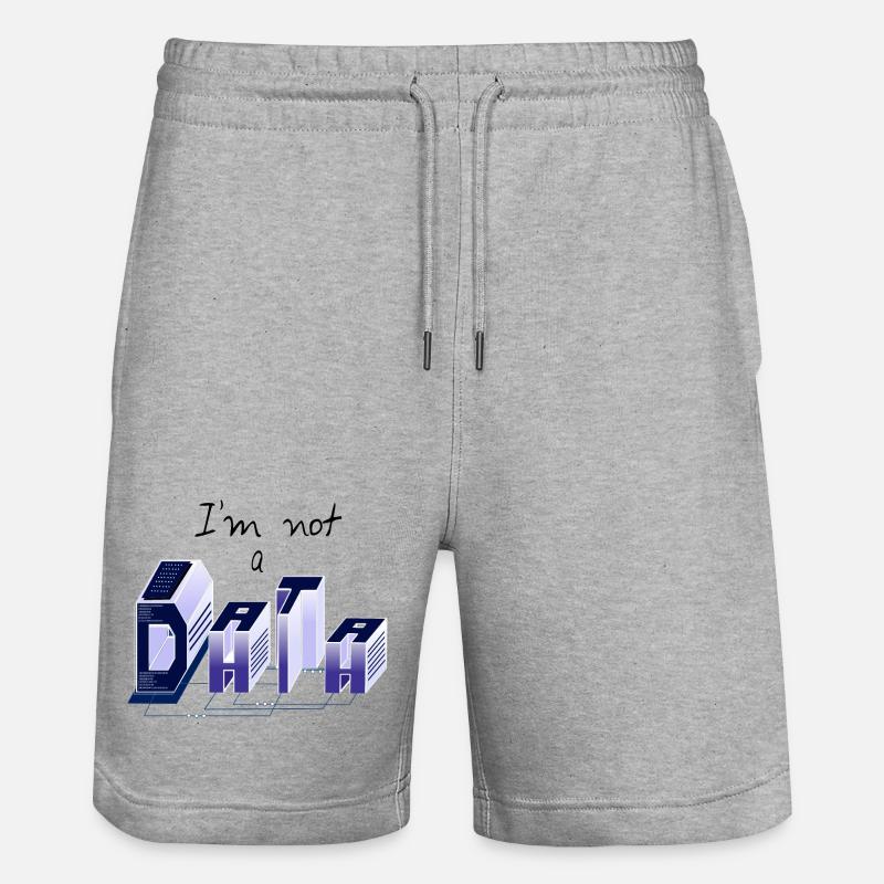 Ich bin kein DATA - Stanley/Stella Unisex Bio Joggingshorts Trainer  - Grau meliert