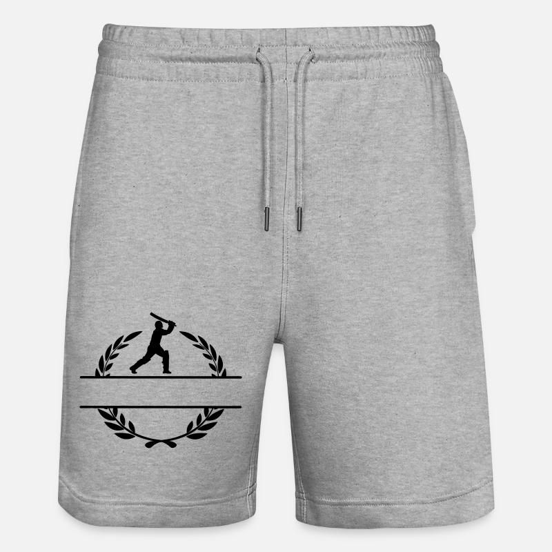 Cricketspieler im Lorbeerkranz - Stanley/Stella Unisex Bio Joggingshorts Trainer  - Grau meliert
