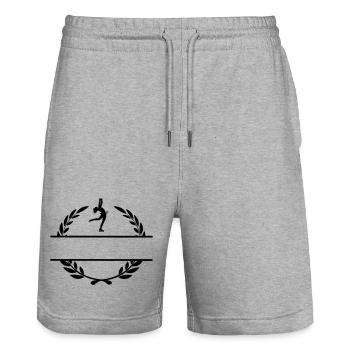 Laurel Wreath Figure Skater - Stanley/Stella Trainer Unisex Organic Jogging Shorts - heather grey - Front - Nik (191cm) & Marisol (170cm)