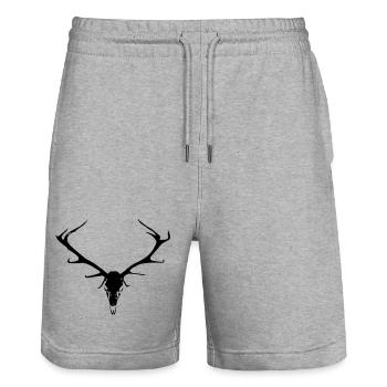 Stag6 - Stanley/Stella Trainer Unisex Organic Jogging Shorts - heather grey - Front - Nik (191cm) & Marisol (170cm)