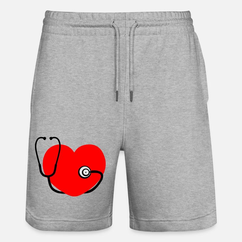 Stéthoscope cardiaque - Short de jogging bio TRAINER Stanley/Stella unisexe - gris chiné