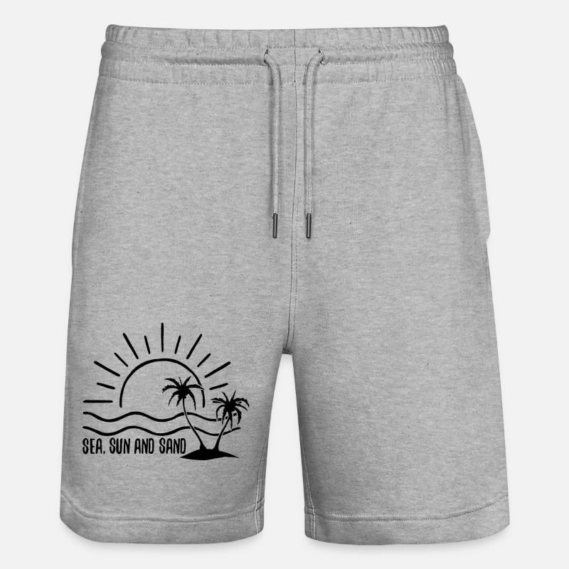 Mer, soleil et sable (noir) - Short de jogging bio TRAINER Stanley/Stella unisexe - gris chiné