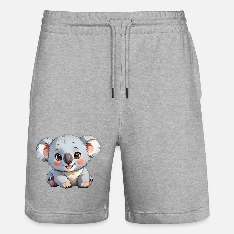 Koala de dessin animé mignon - Short de jogging bio TRAINER Stanley/Stella unisexe - gris chiné