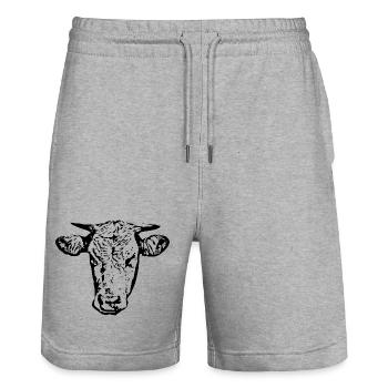 vache, agriculteur, agriculteur, agriculture - Short de jogging bio TRAINER Stanley/Stella unisexe - gris chiné - Devant - Nik (191cm) & Marisol (170cm)