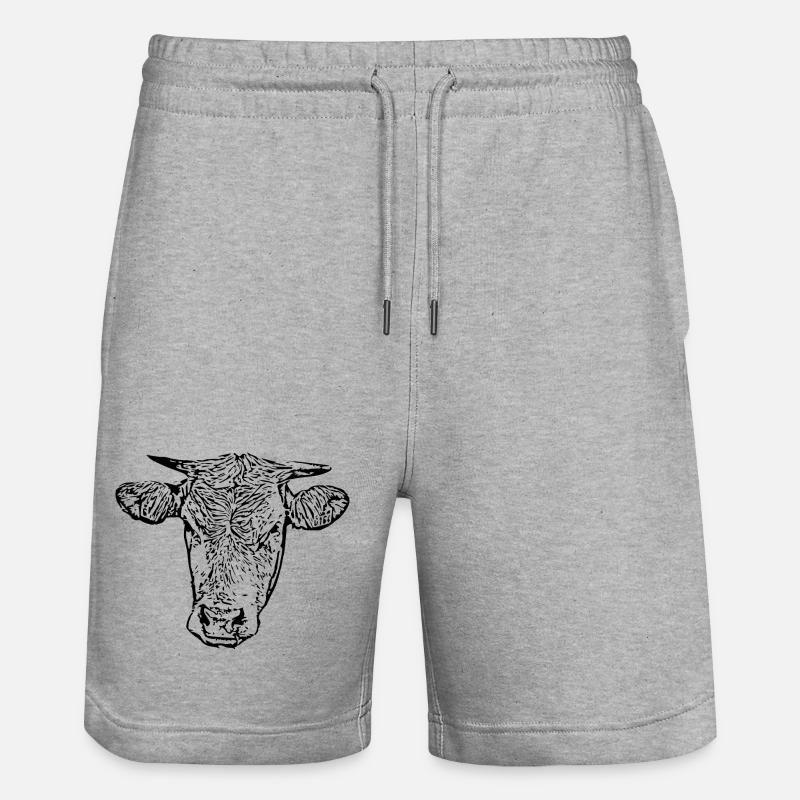 Kuh - Stanley/Stella Unisex Bio Joggingshorts Trainer  - Grau meliert