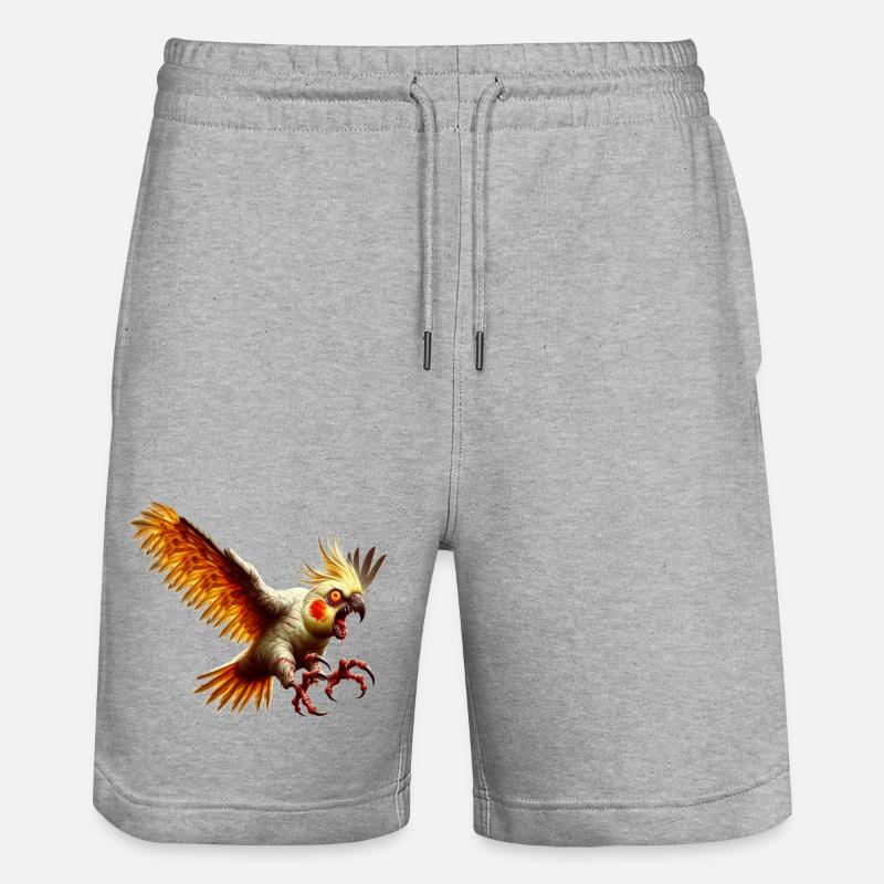 Oiseau maléfique - Calopsitte (14) - Short de jogging bio TRAINER Stanley/Stella unisexe - gris chiné