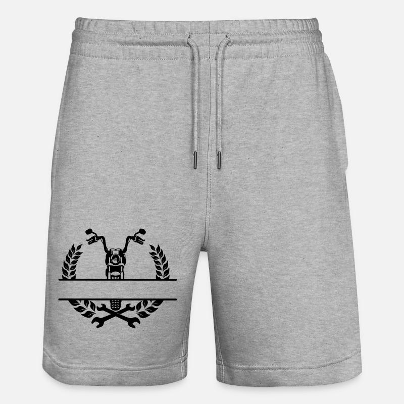 Motorradmechaniker- oder Werkstattlogo - Stanley/Stella Unisex Bio Joggingshorts Trainer  - Grau meliert