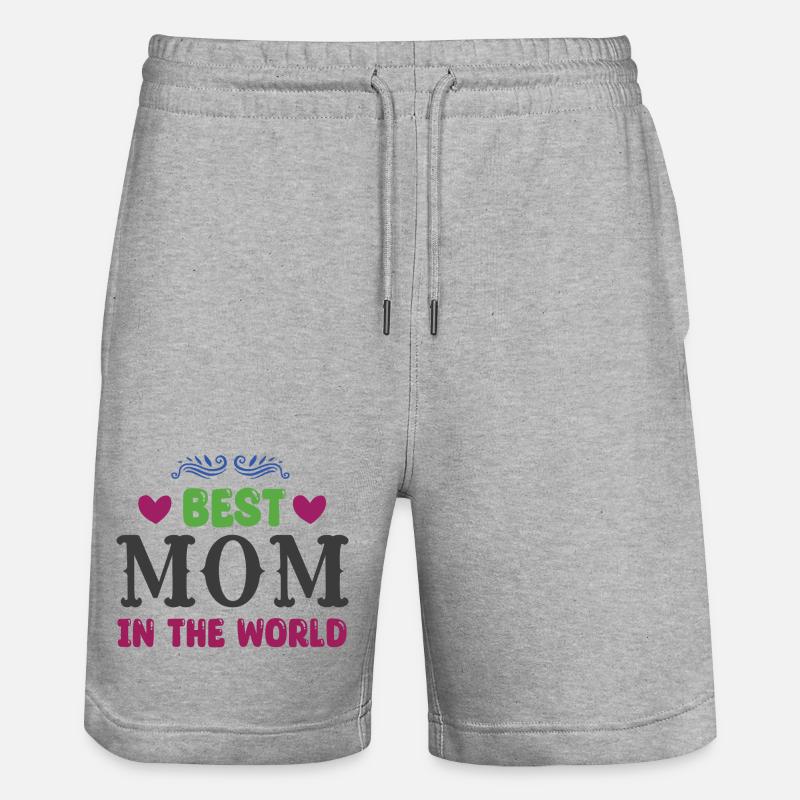 Meilleure maman du monde - Short de jogging bio TRAINER Stanley/Stella unisexe - gris chiné