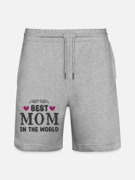 Meilleure maman du monde - Short de jogging bio TRAINER Stanley/Stella unisexe - gris chiné