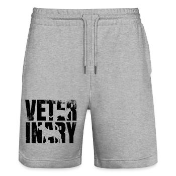Vétérinaire - Short de jogging bio TRAINER Stanley/Stella unisexe - gris chiné - Devant - Nik (191cm) & Marisol (170cm)