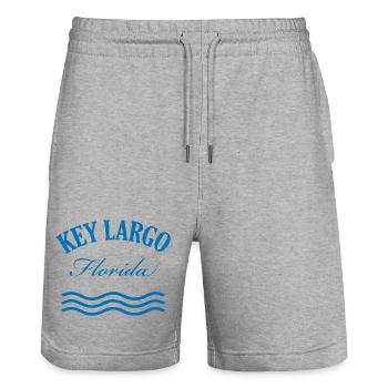 Key Largo Florida Nautisches Design - Stanley/Stella Unisex Bio Joggingshorts Trainer  - Grau meliert - Vorne - Nik (191cm) & Marisol (170cm)