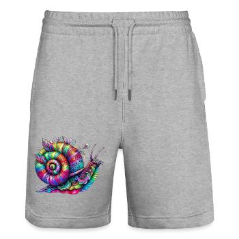 Schnecke - Stanley/Stella Unisex Bio Joggingshorts Trainer  - Grau meliert - Vorne - Nik (191cm) & Marisol (170cm)