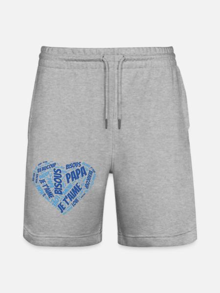 Message heart I love you Dad - Stanley/Stella Trainer Unisex Organic Jogging Shorts - heather grey