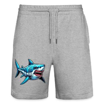 Hai - Stanley/Stella Unisex Bio Joggingshorts Trainer  - Grau meliert - Vorne - Nik (191cm) & Marisol (170cm)