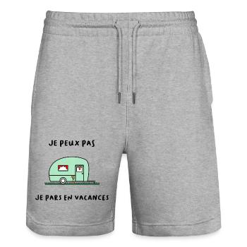 FEIERTAG. FROHE FEIERTAGE. GELIEBTE. MEISTER. LEHRER - Stanley/Stella Unisex Bio Joggingshorts Trainer  - Grau meliert - Vorne - Nik (191cm) & Marisol (170cm)