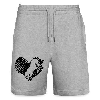 I Chevaux de cœur - Short de jogging bio TRAINER Stanley/Stella unisexe - gris chiné - Devant - Nik (191cm) & Marisol (170cm)