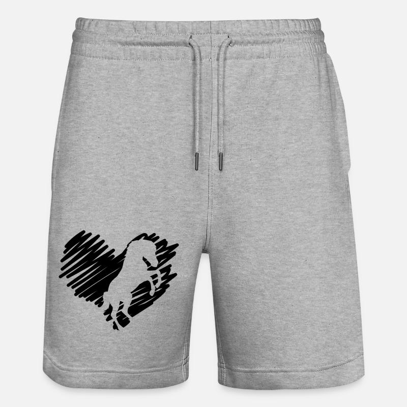 I Chevaux de cœur - Short de jogging bio TRAINER Stanley/Stella unisexe - gris chiné